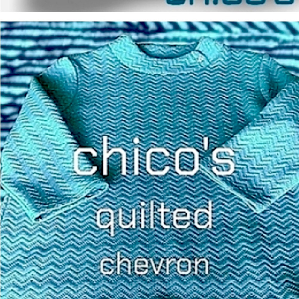 Chico's Turquoise and Black Striped Top